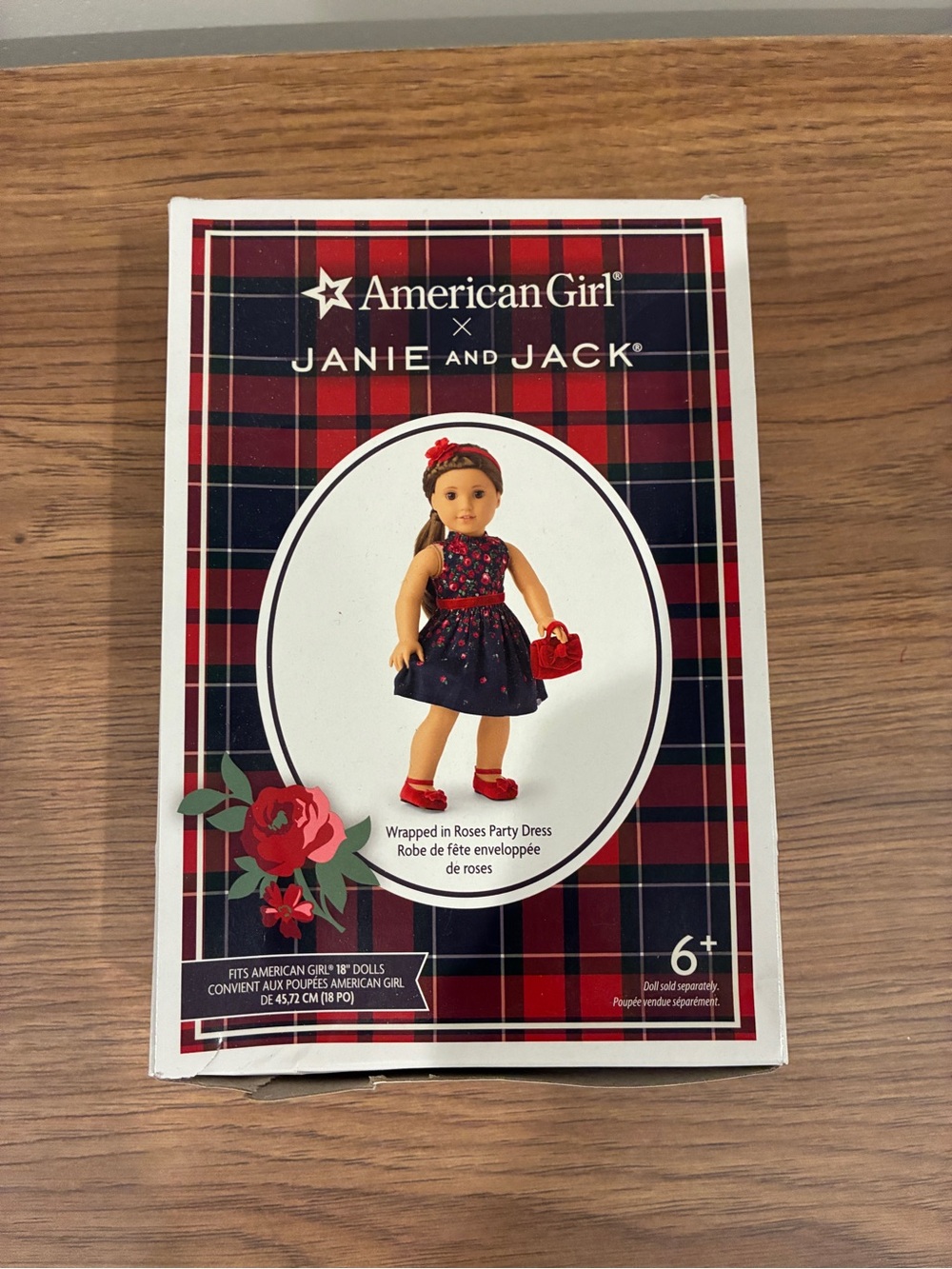 American Girl x Janie and Jack Wrapped in Roses Dress - Navy & Red Accents